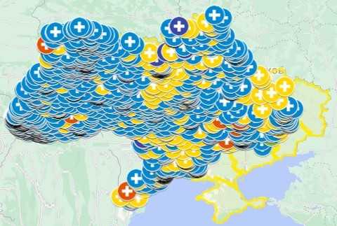 Інтерактивна мапа закладів охорони здоров’я, що надають послуги ВІЛ в Україні